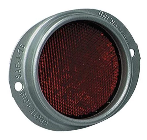 Reflector, Armored, Red, Dia 3 5/8 In