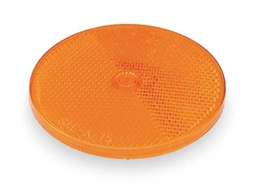 Grote Reflector, Screw-On, Yellow, Round, Dia 2 In 1 Reflector, Screw-On, Yellow, Round, Dia 2 In