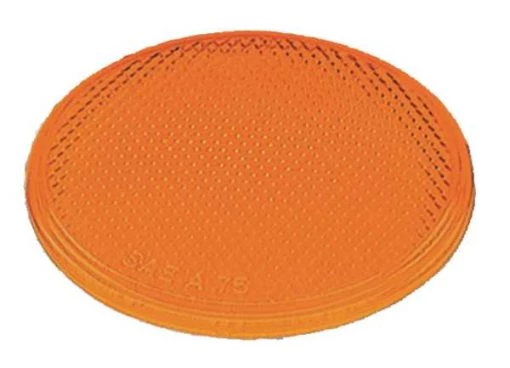 Reflector, Stick-On, Yellow, Round, Dia 3 In