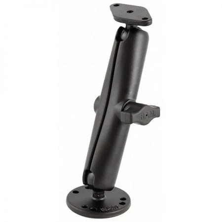 Ram Mounting Systems Mount, Flat Surface, Double Socket, Black