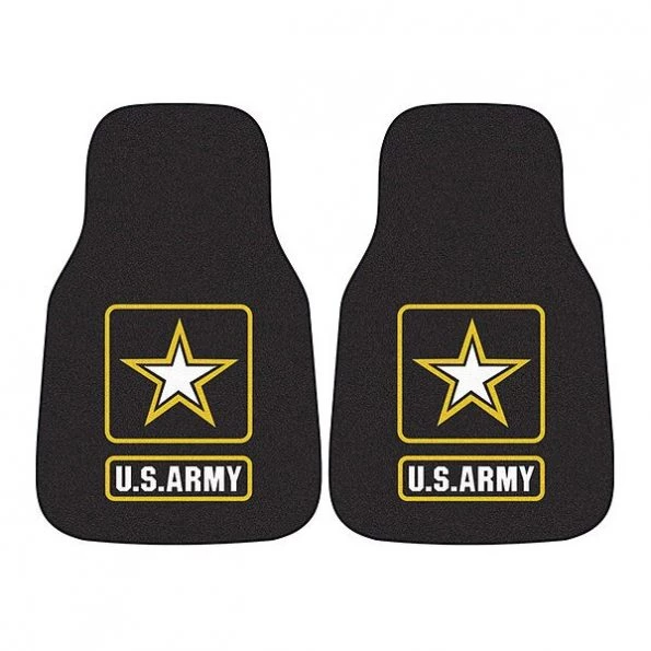 Fanmats Army Carpeted Car Mats, 2Pc, 17"x27", PK2 1 Army Carpeted Car Mats, 2Pc, 17"x27", PK2