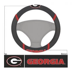 Fanmats Georgia Steering Wheel Cover, 15"x15"