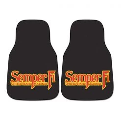 Marines Carpeted Car Mats, 2Pc, 17×27", PK2