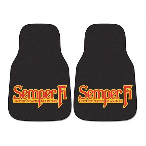 Marines Carpeted Car Mats, 2Pc, 17×27", PK2