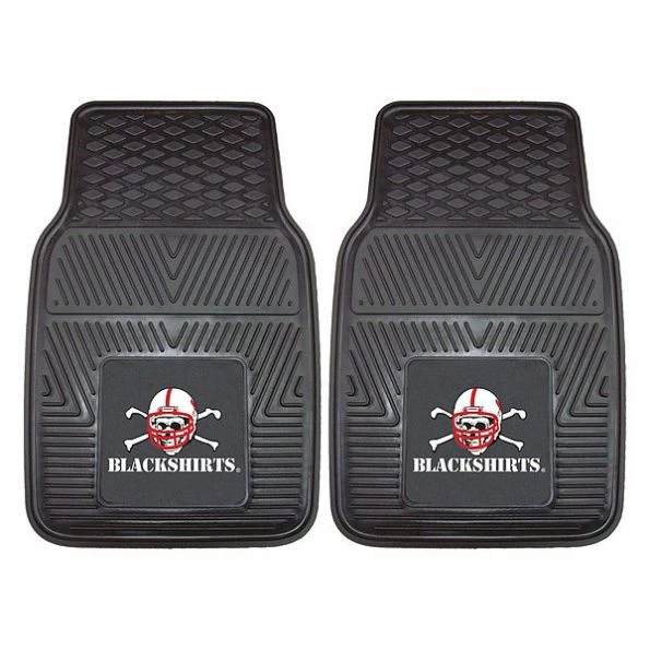 Nebraska Vinyl Car Mat, Black Shirts, PK2