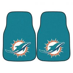 Miami Dolphins Carpeted Car Mats, 2Pc, PK2