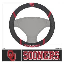 Fanmats Oklahoma Steering Wheel Cover, 15"x15"