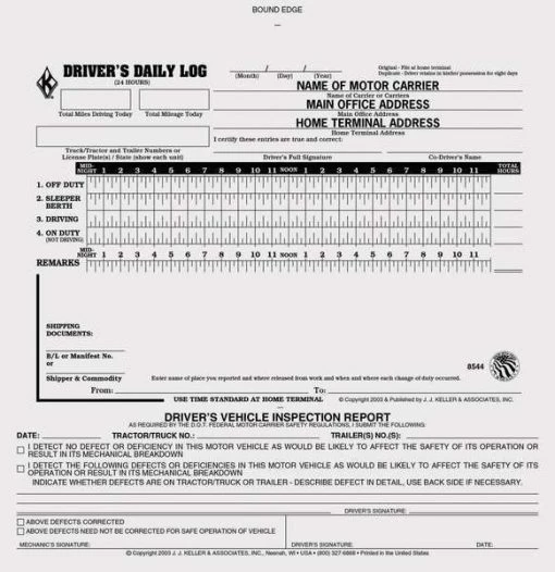 Simplified Drivers Logbook, Carbonless