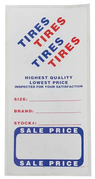 Slip-N-Grip Adhesive Tire Lbl, Roll, Paper, PK500 1 Adhesive Tire Lbl, Roll, Paper, PK500