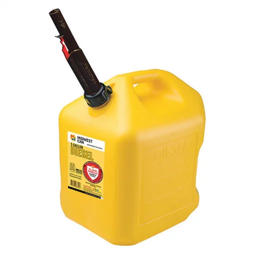 Diesel Fuel Can, 5 gal., Self, Yellow, HDPE