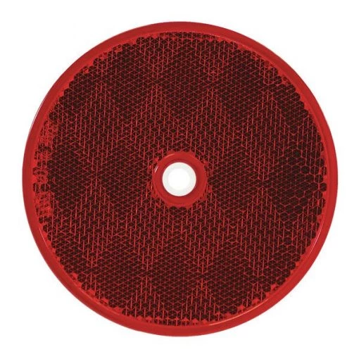 DOT Bolt-On Reflectors, Red, Round, 3-3/16"