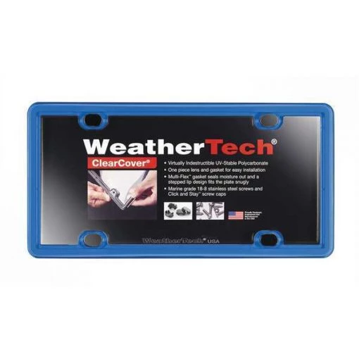 Weathertech ClearCover License Plate Frame, Blue 1 ClearCover License Plate Frame, Blue