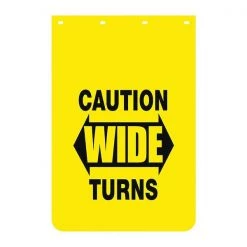 Buyers Products Mudflap, Caution Wide Turns, 24" x 36", PK2