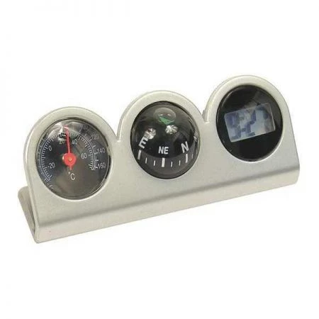 Custom Accessories Clock Compass, with Thermometer, Combo