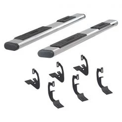 6" W Polished Stainless Steel Stainless Steel Side Bars with Brackets