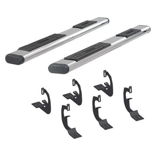 6" W Polished Stainless Steel Stainless Steel Side Bars with Brackets