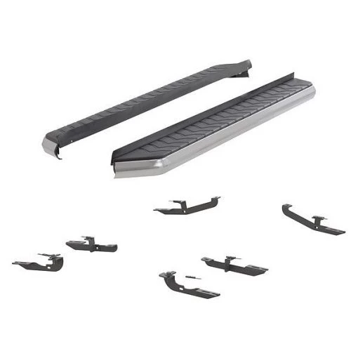 Aries 5" W Polished Stainless Steel Aluminum Running Boards 1 5" W Polished Stainless Steel Aluminum Running Boards