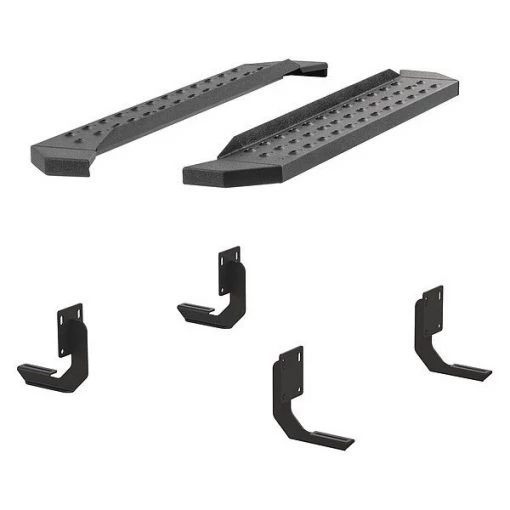 Aries 6-1/2" W Black Powder Coated Steel Running Boards 1 6-1/2" W Black Powder Coated Steel Running Boards