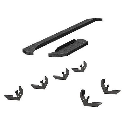 Aries 6-1/2" W Black Powder Coated Steel Running Boards 1 6-1/2" W Black Powder Coated Steel Running Boards
