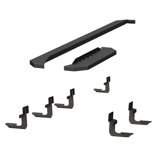 6-1/2" W Black Powder Coated Steel Running Boards