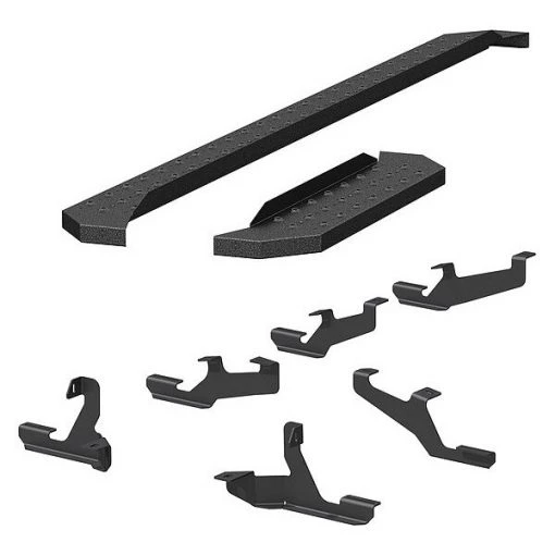 Aries 6-1/2" W Black Powder Coated Steel Running Boards 1 6-1/2" W Black Powder Coated Steel Running Boards