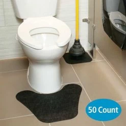 Adhesive Backed Toilet Floor Mat, PP, PK50