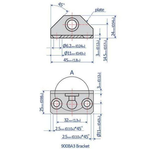 Marine Gas Spring Kit, 40 lb Force, M8