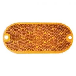 Zoro Select Color Reflector, Oval, Amber, 4-3/8u0022 L